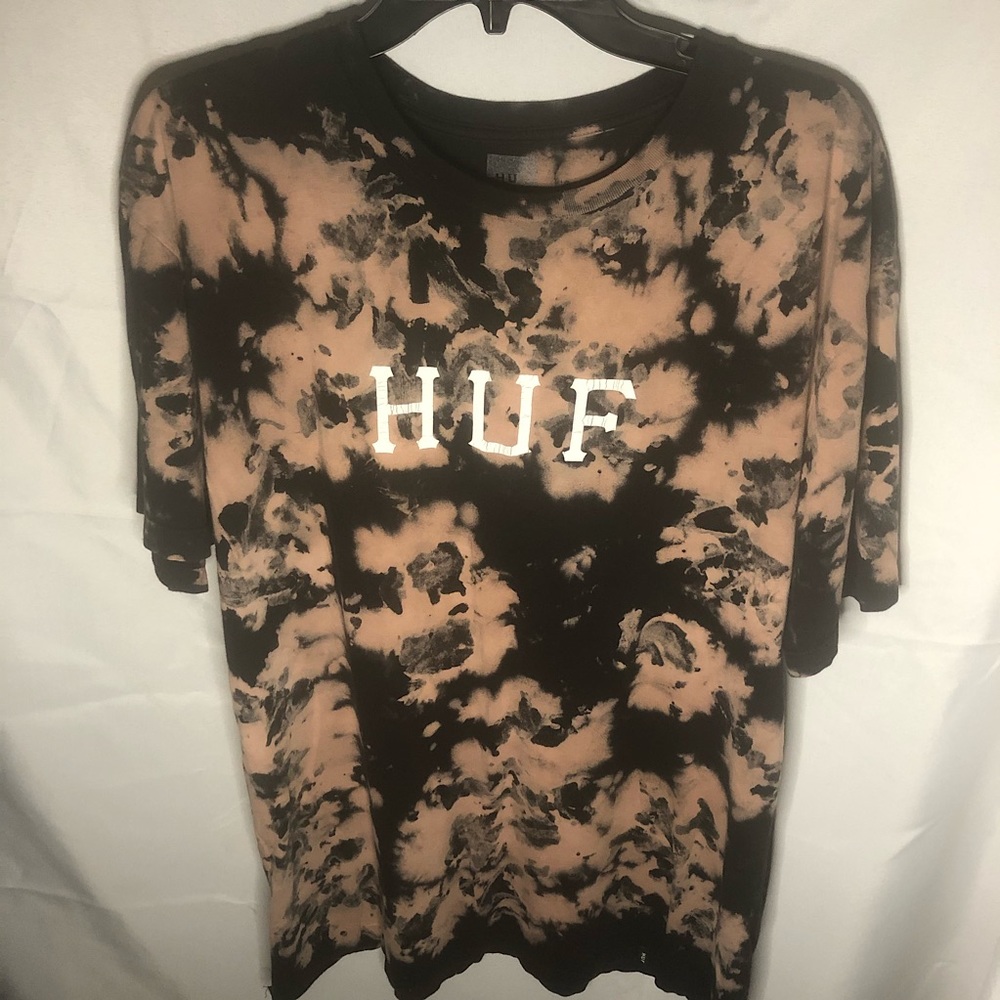 HUF Black and Tan tye-dye Medium size t-shirt